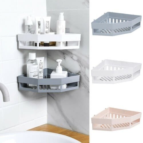 Hot-Bathroom-Corner-Shelves-Shampoo-Holder-Kitchen-Storage-Rack-Mess-Shower-Organizer-Wall-Holder-Space-Saver-20210310-044535.jpg Corner Shelves and Storage Rack - Image 1